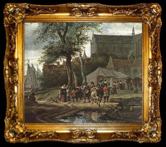 framed  RUYSDAEL, Salomon van Tavern with May Tree (detail) af, ta009-2
